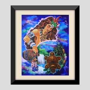 Taino Art Puerto Rico wall art Puerto Rican Taino Pride Boricua Roots Island Taino Symbols Taino Artist - Madre Tierra Art Print