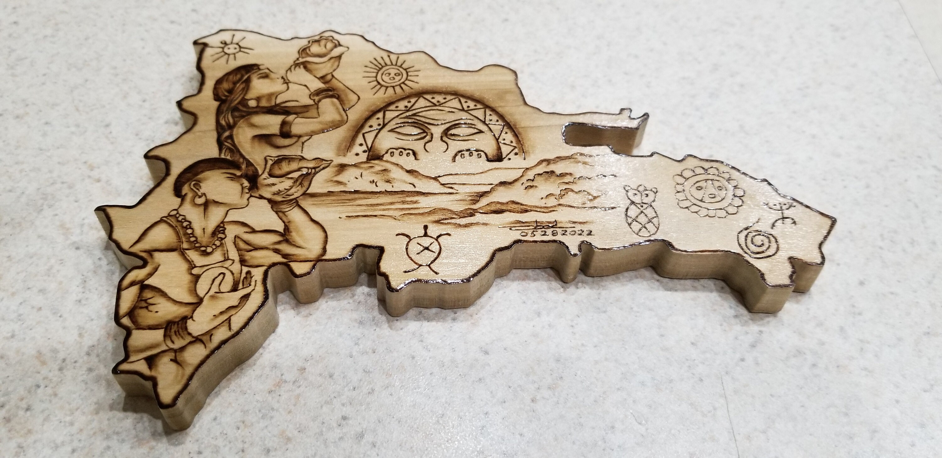 Dominican Republic Map Taino Art Dominican Wall Art Santo Etsy