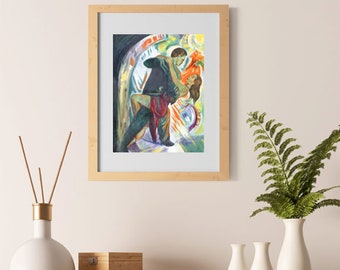 Tango Art Print by Obed Gomez Ballroom Dancing Art Tango Art Music form Argentina Latin American Dance Latin Music Gift for Dance Teacher