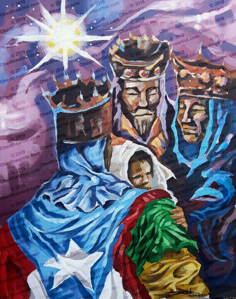 Reyes Magos Puerto Rico wall art Three Kings Day Art Arte de Etsy