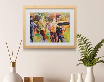 Puerto Rico Art Latino wall Art Decor Nuyorican Salsa Salsero Salsa Viva Art Print by artist Obed Gomez Salsa Dancer Art Hispanic gift dance