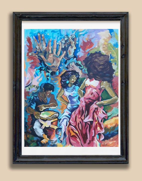 Afro Boricua Bomba y Plena Home Decor Puerto Rico Wall Art