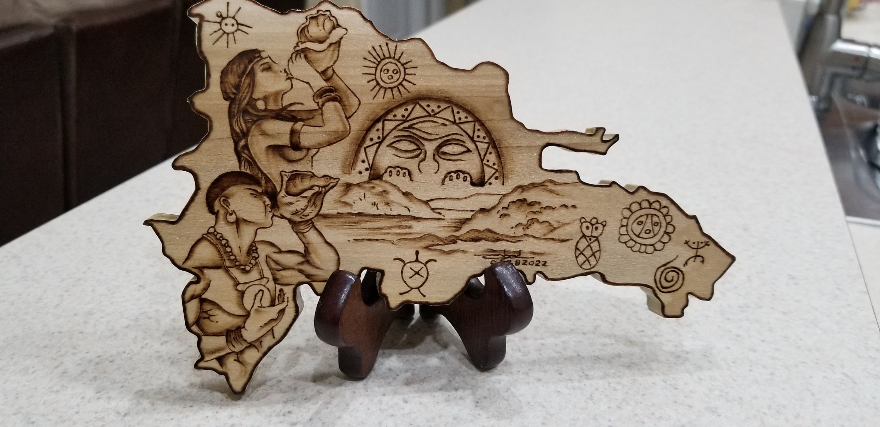 Dominican Republic Map Taino Art Dominican Wall Art Santo Etsy