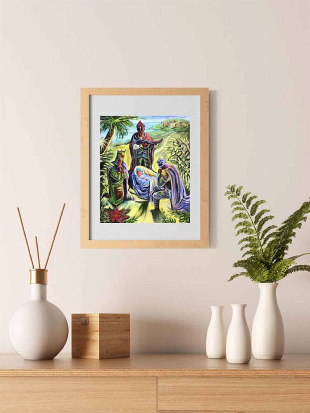 Three Kings Art Print Three Wise Men Art Reyes Del Oriente Tres Santos ...