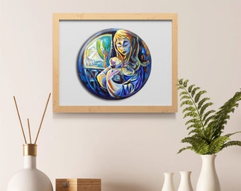 Mother and Child Art  Motherhood Art Mother's Day Gift New Mom Gift Nursery Decor Gift for your Midwife OBGYN Art Mother and Baby Art Print