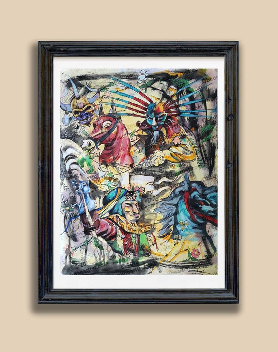 Vejigantes Y Caballeros Puerto Rico Wall Art Caribbean Artist Etsy