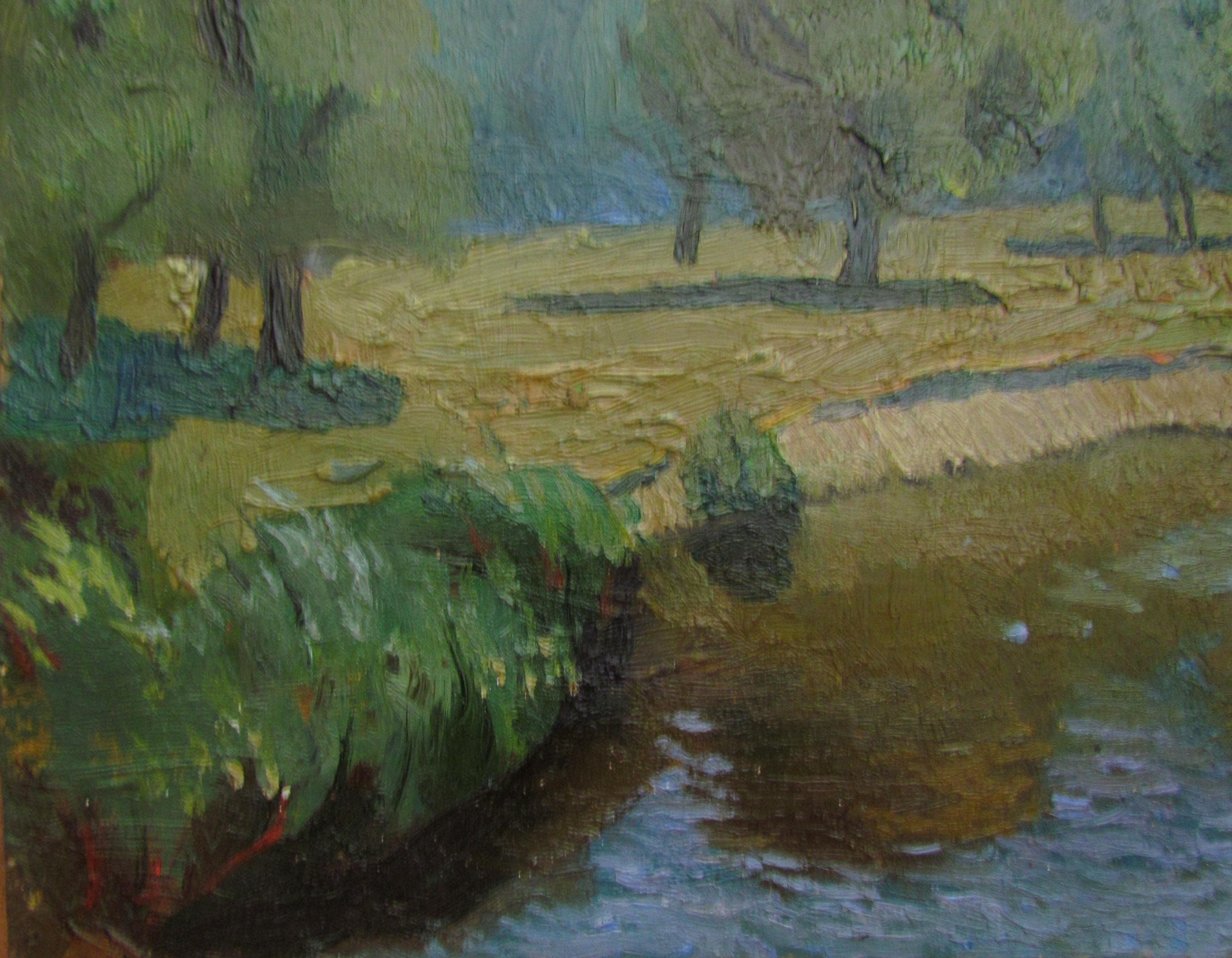 Cardboard Rivers Rivers Summer River Oil Painting on Cardboard, Waterscape Art, Nature Painting ...
