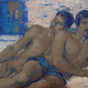 Two male nude,Nude man,Nude art,Naked Man Art,Nude Oil Painting,Nude painting,Naked man body,Male torso,Figure oil painting