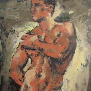 Abstract male nude,Nude man,Nude art,Naked Man Art,Nude Oil Painting,,Naked man body,Male torso,Figure oil painting,Gifts for Him