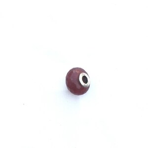 Natural Strawberry Quartz European Handmade Faceted Rondelle Big Hole Beads Large Hole Beads 8x14mm 5mm Hole 5 Piece SU-29