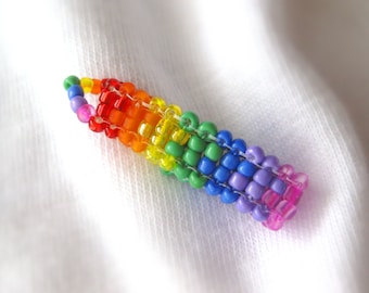 seed bead rainbow pendant rectangular column