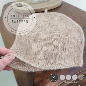 Timeless Beanie KNITTING PATTERN, Modern Hat Knitting Pattern, (in English) PDF Download