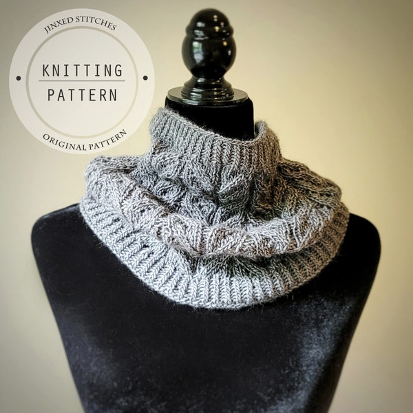 Cowl KNITTING PATTERN - Valantia Lace Cowl Knitting Pattern, Neckwarmer Knitting Pattern, Cowl PDF Pattern