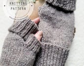 Basic Fingerless Gloves KNITTING PATTERN, PDF Digital Download