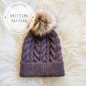 HAT KNITTING PATTERN - Cable hat, Kaarna Hat Pattern
