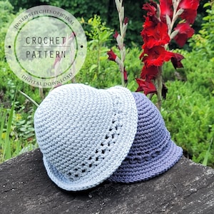 CROCHET Summer Bucket Hat PATTERN, Beginner Bucket Hat Pattern, Quick and Easy Summer Crochet Hat, PDF Digital Download