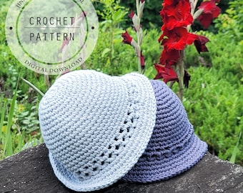 Bucket HAT Crochet PATTERN, Easy Beginner Summer Hat, Sun Hat Crochet Pattern, PDF Download