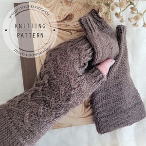 Fingerless Gloves KNITTING PATTERN | Lace Stitch Gloves Pattern | Digital PDF Download | Wrist Warmers Knitting Pattern | Truffle Gloves