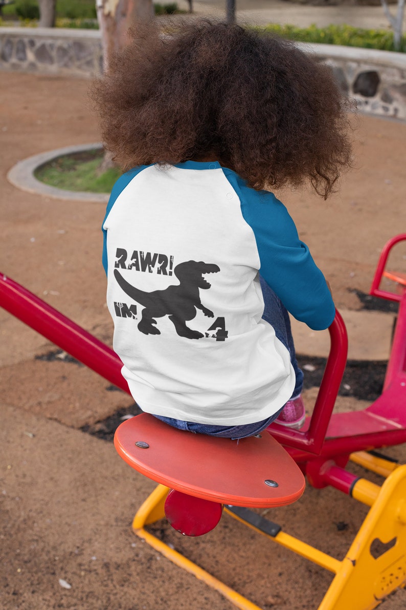 Download Rawr I'm 4 4th Birthday Dinosaur SVG Cricut Cut Files | Etsy