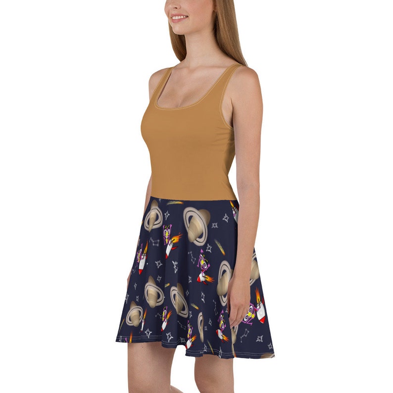 Sizes XS 3XL Outer Space Pattern Skater Dress Galactic Girl