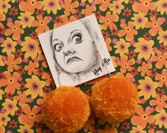 Marigold Pom Pom Earrings (large)