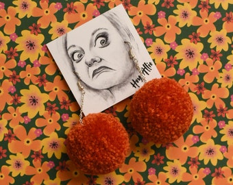 Pumpkin Pie Pom Pom Earrings (small)