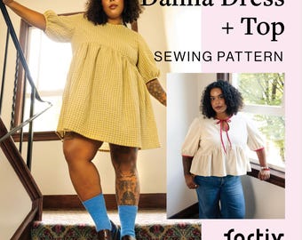 Dahlia Top + Dress Sewing Pattern: Size XS-6XL (PDF Pattern)