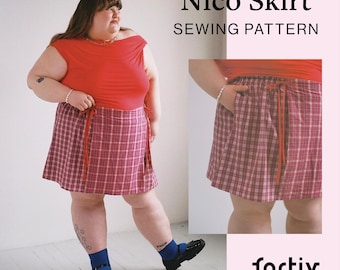 Nico Skirt and Skort PDF Sewing Pattern: Adjustable and size inclusive XS-6XL