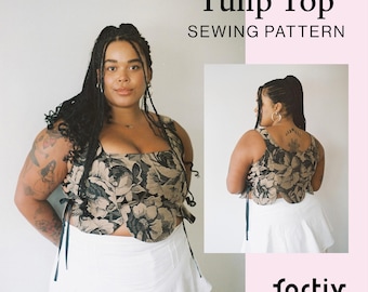 Tulip Top Sewing Pattern: Corset Style, Size XS-6XL (PDF Pattern)