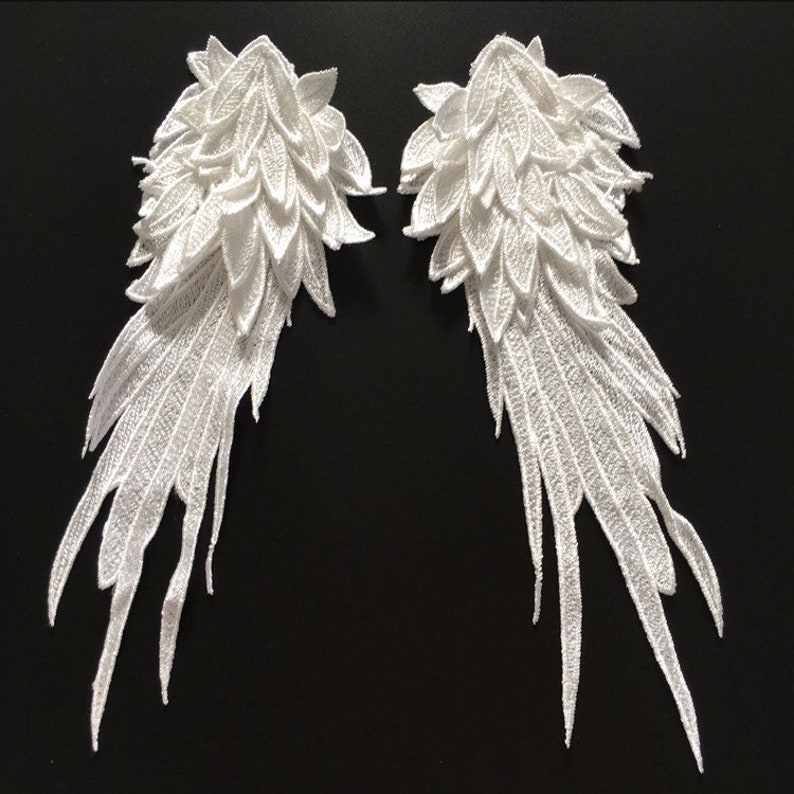 A pair of wings applique wings appliqué angel applique Etsy