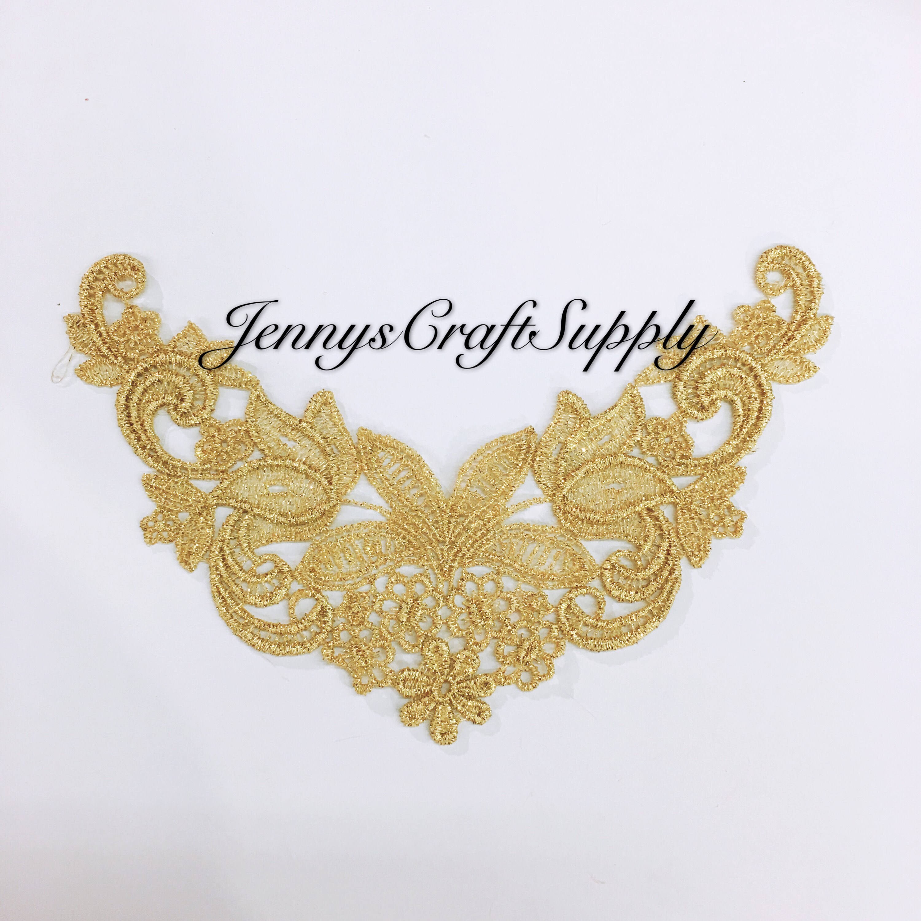 Gold Floral applique gold lace appliqué gold applique Trim Etsy
