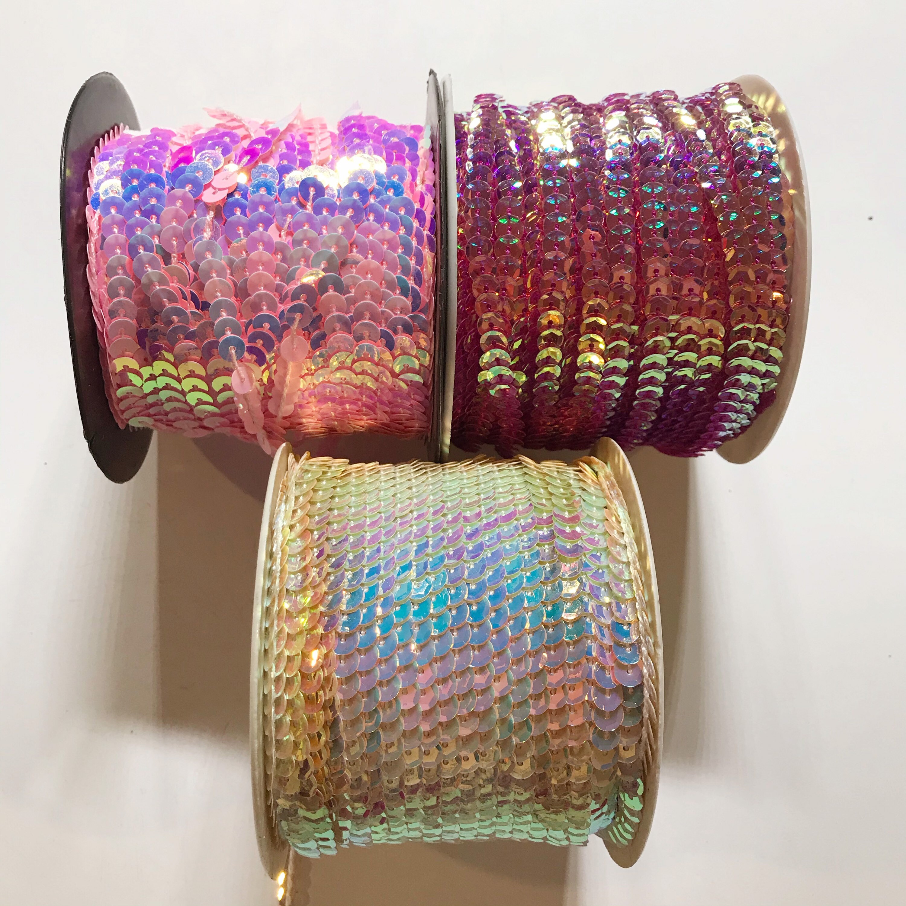 Sequin by yard sequin string 6 mm sequin cords iridescent Etsy