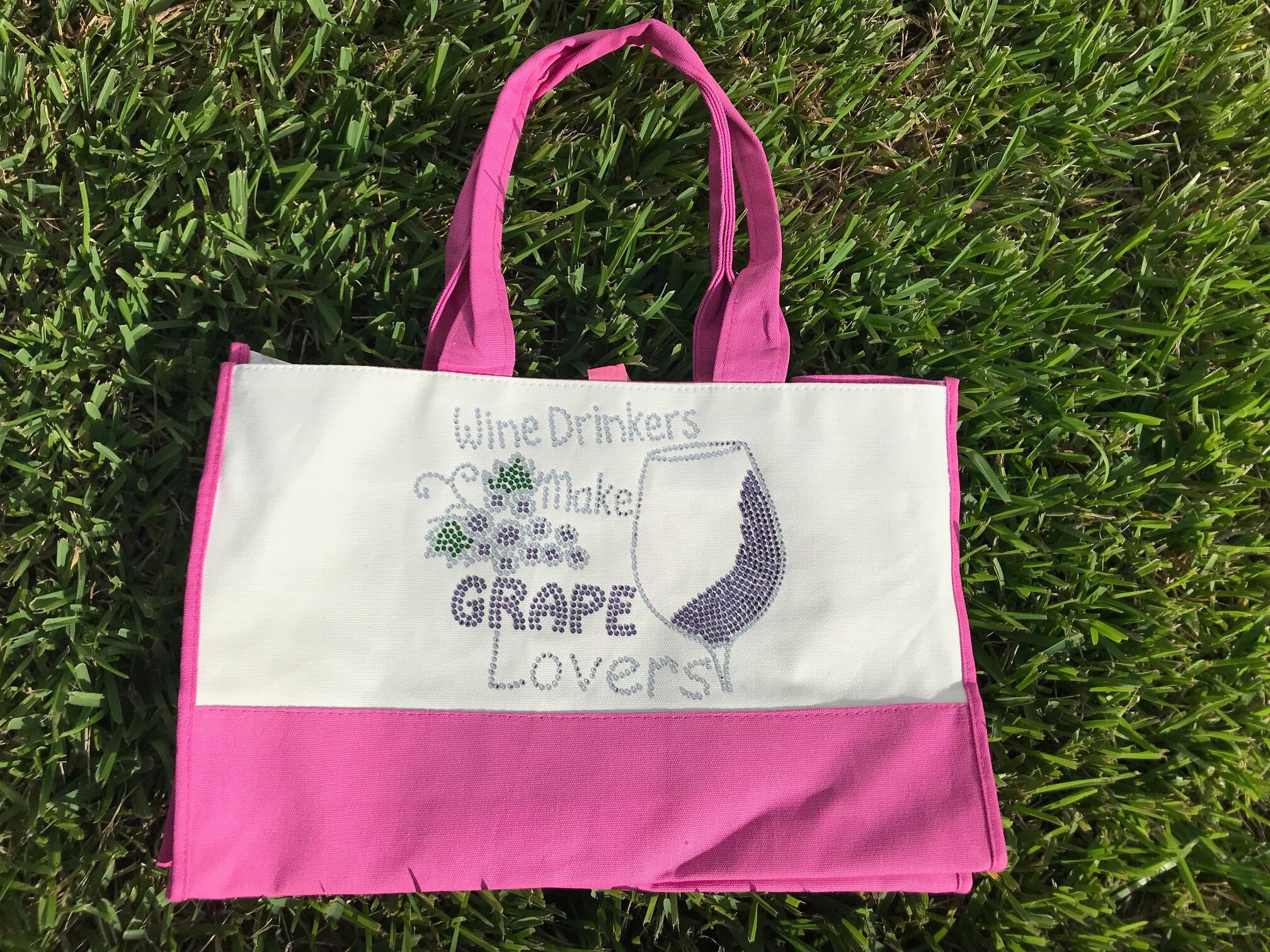 Rhinestone Canvas Tote Bag Reusable Cotton Canvas Tote Bag Etsy