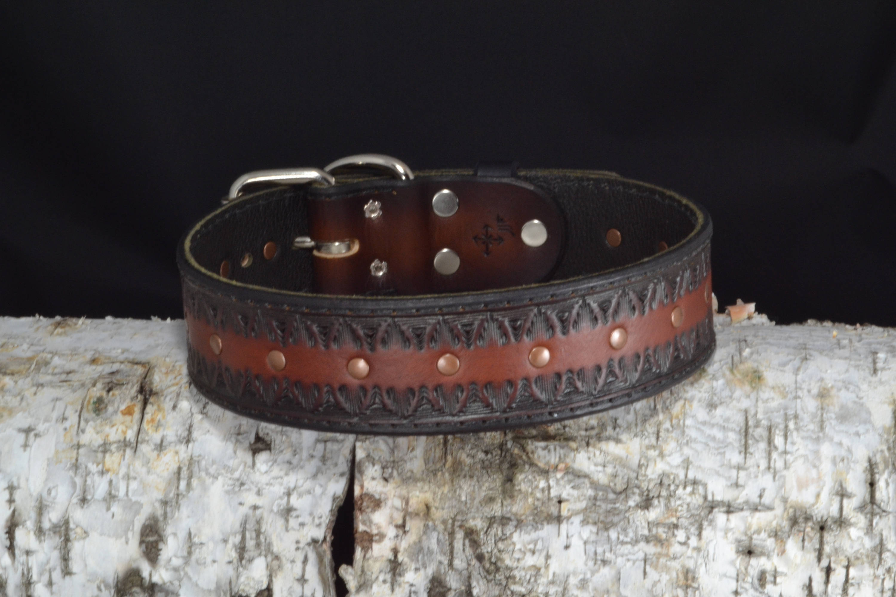 9. Hand Tooled 100 Real Leather Dog Collars Etsy
