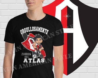 Zorros del Atlas Playera Orgullosamente Atlas Futbol Mexicano Camiseta Camiseta Manga Corta Camiseta Camiseta Unisex