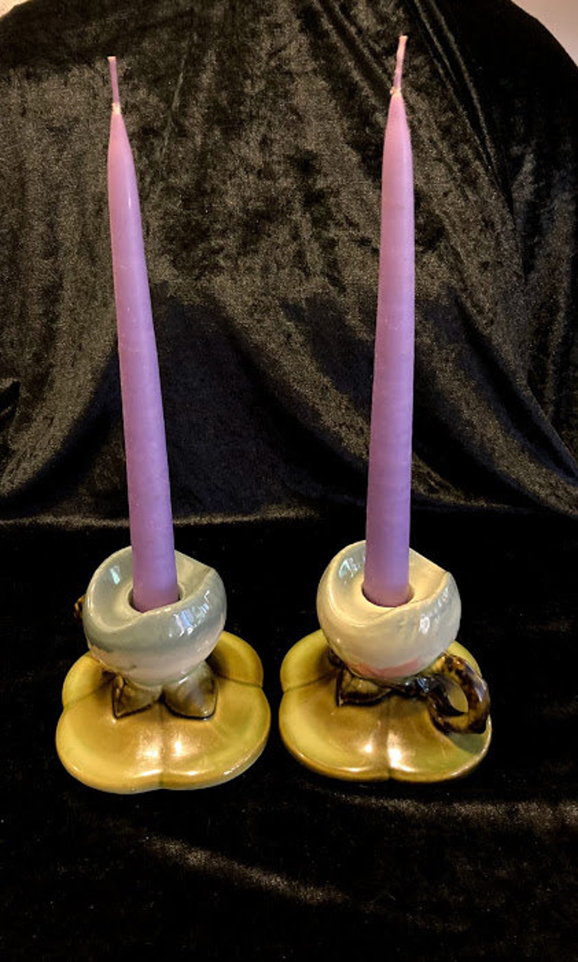 Pair of Hull Pottery Woodland Candle Holders Etsy Sweden