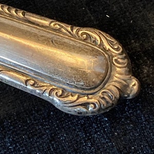 Antique Sterling silver hand mirror and hair brush image 9