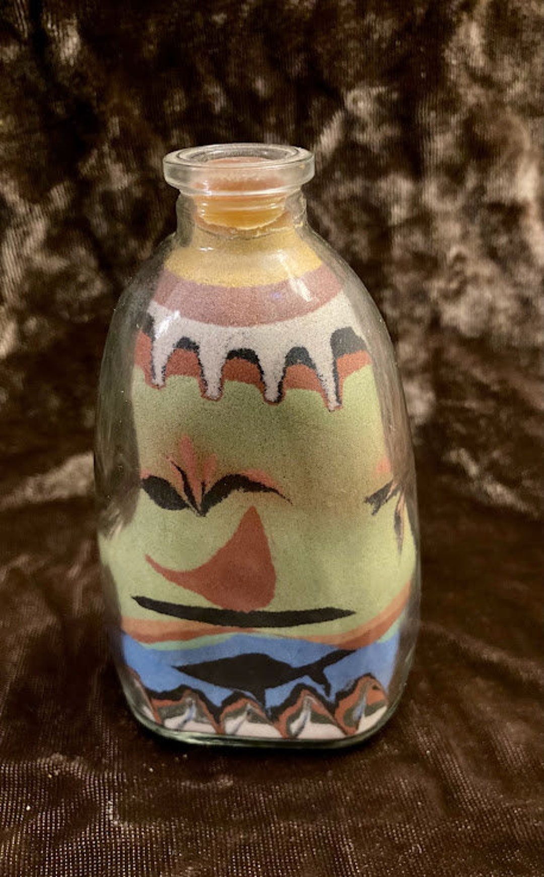 Vintage Sand Art in Bottle, Detailed Tropical Beach Scene Etsy