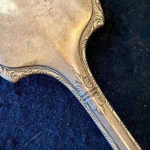 Antique Sterling silver hand mirror and hair brush image 8