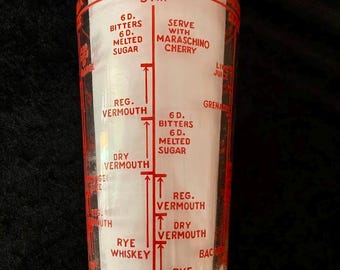 Tall glass drink recipe cocktail shaker, missing top