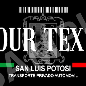 San Luis Potosí Mexico, Car Tag, Sublimation,Digital File PNG