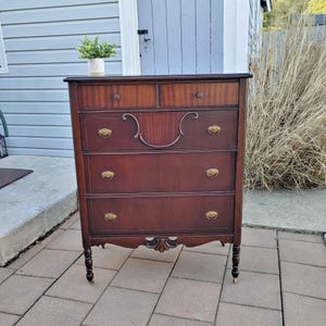 Antique Walnut Edwardian Style Dresser Chest of Drawers