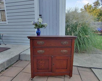 Antique Victorian Oak Washstand