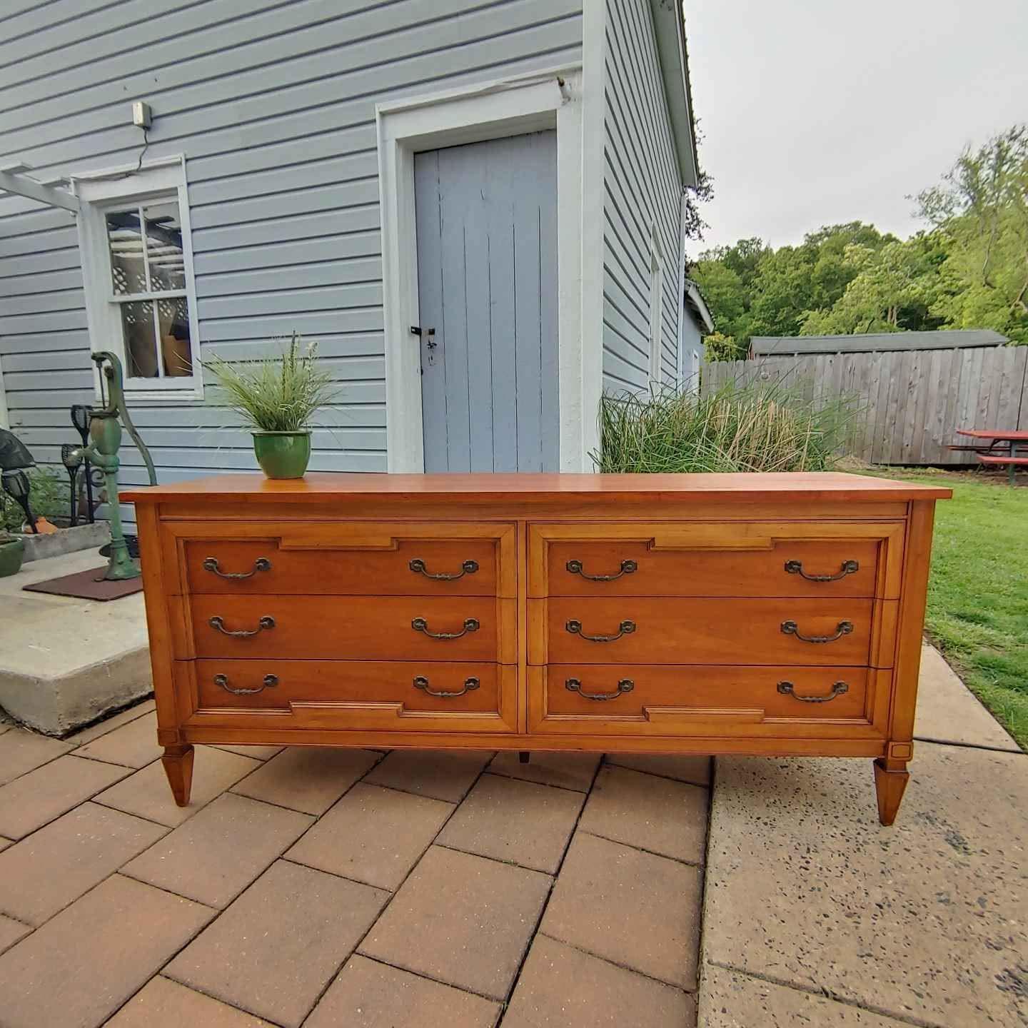 MCM Vintage Solid Cherry Wide Dresser by Thomasville