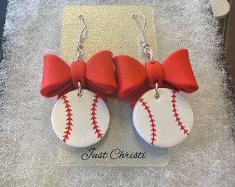 Kolczyki z kokardką w kształcie baseballu Game Day