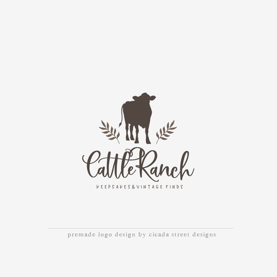 Farm Logo Cow Logo Animal Logo Premade Logo Ranch Etsy