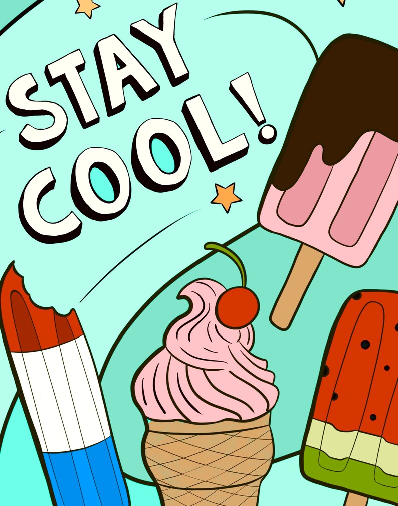 Popsicle Coloring Page Digital Download, Printable Popsicle Paper Craft