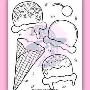 Ice Cream Cone Coloring Page Digital Download, Printable Ice Cream ...