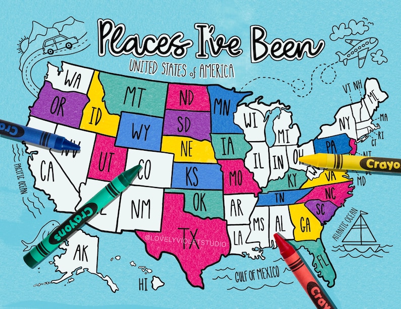 U S Map Coloring Page Digital - Il 794xN.3968059445 Aoa8 