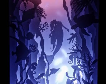 Underwater [A4] - Paper Cutting Light Box Template files